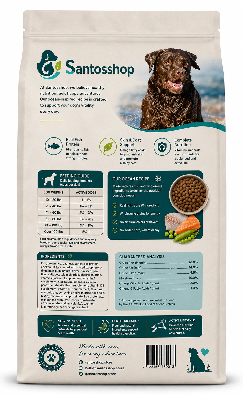 Santos | Ocean Recipe Fish and Wholesome Grains Dry Dog Food - Image 4